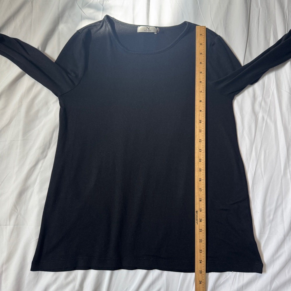 Natori Black Women's Long Sleeve Top - Picture 6 of 7